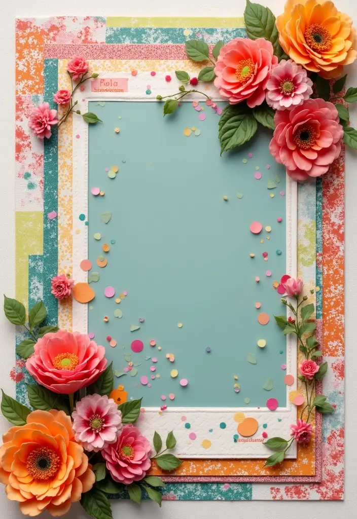 30 First Page Scrapbook Ideas to Make a Stunning Start - 17. Colorful Memories: A Vibrant Palette