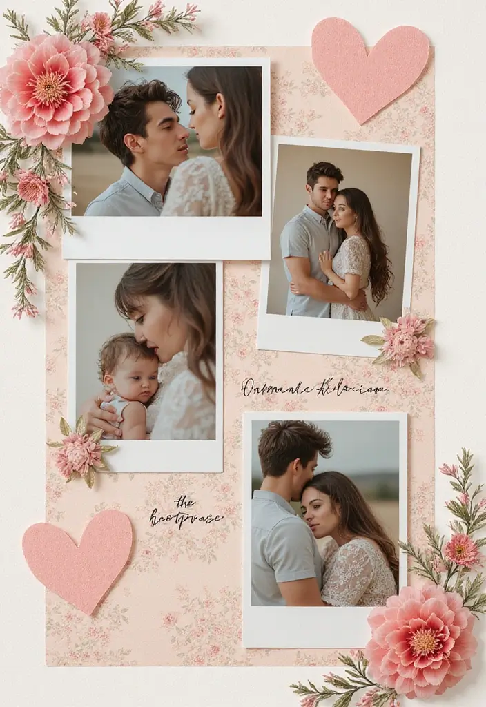 30 First Page Scrapbook Ideas to Make a Stunning Start - 19. A Love Story: Capturing Romance