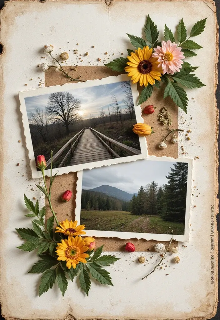 30 First Page Scrapbook Ideas to Make a Stunning Start - 22. Nature Walks: The Beauty Around Us