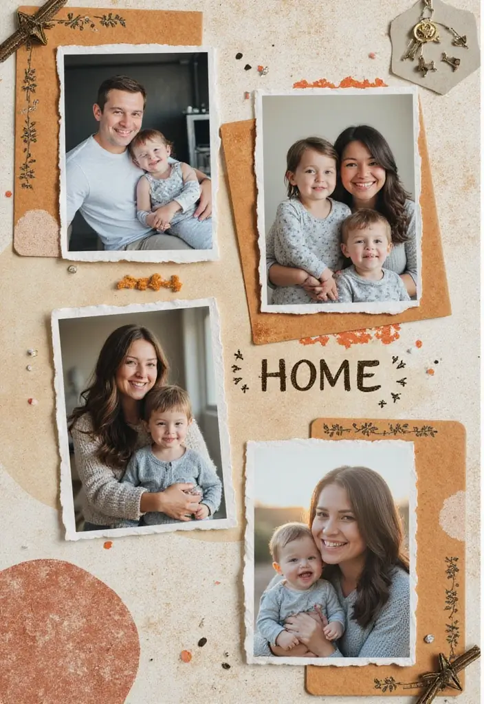 30 First Page Scrapbook Ideas to Make a Stunning Start - 23. Home Sweet Home: Cherishing Memories