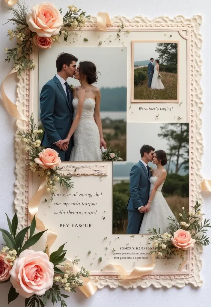 30 First Page Scrapbook Ideas to Make a Stunning Start - 3. Wedding Bliss: A Love Story