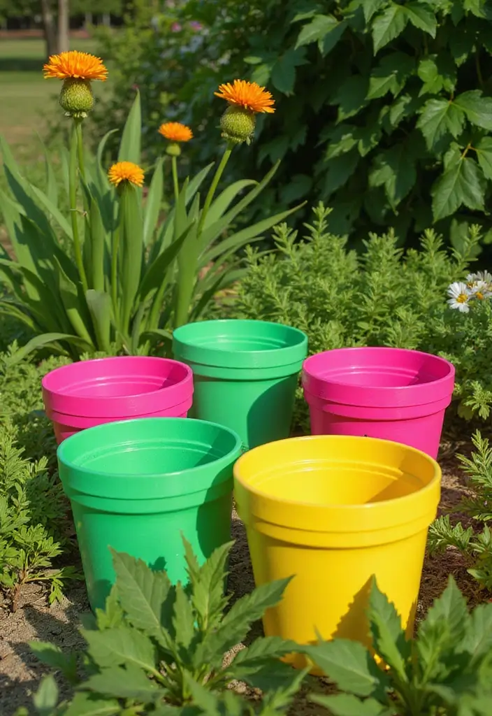 30 Flower Pot Painting Ideas to Add Color to Your Garden 63 30 Flower Pot Painting Ideas to Add Color to Your Garden - 13. Neon Brights