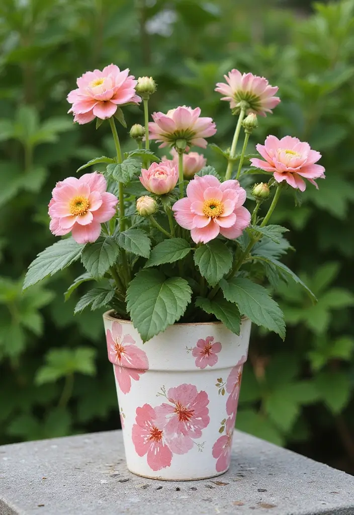 30 Flower Pot Painting Ideas to Add Color to Your Garden 72 30 Flower Pot Painting Ideas to Add Color to Your Garden - 16. Floral Stenciling