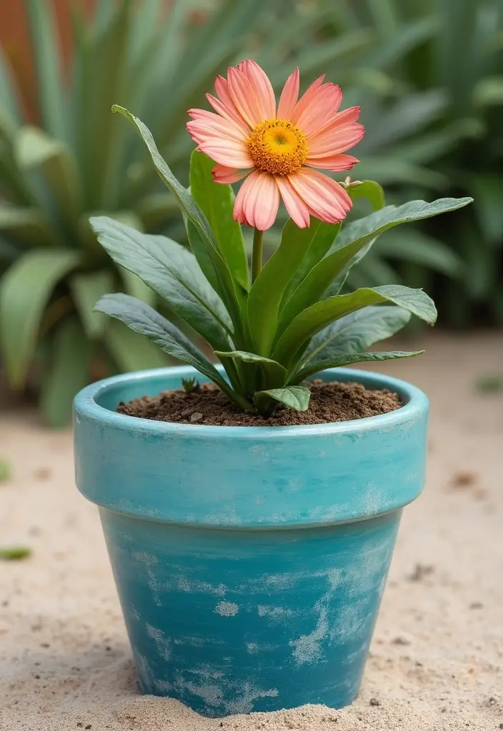 30 Flower Pot Painting Ideas to Add Color to Your Garden 80 30 Flower Pot Painting Ideas to Add Color to Your Garden - 18. Salt Wash Technique