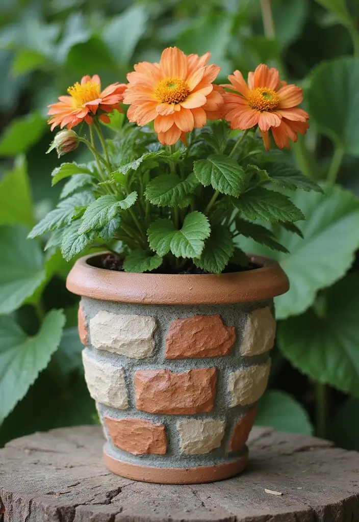 30 Flower Pot Painting Ideas to Add Color to Your Garden 136 30 Flower Pot Painting Ideas to Add Color to Your Garden - 28. Faux Stone Finish