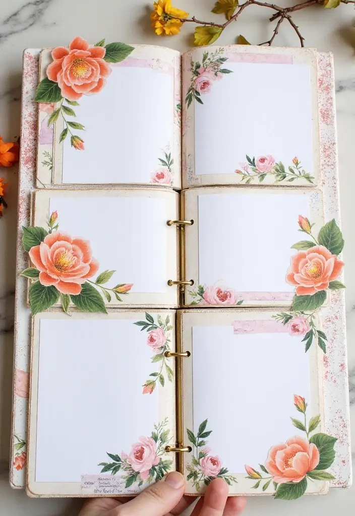 30 Flower Scrapbook Ideas That Bloom with Creativity - 10. Floral Theme Dividers