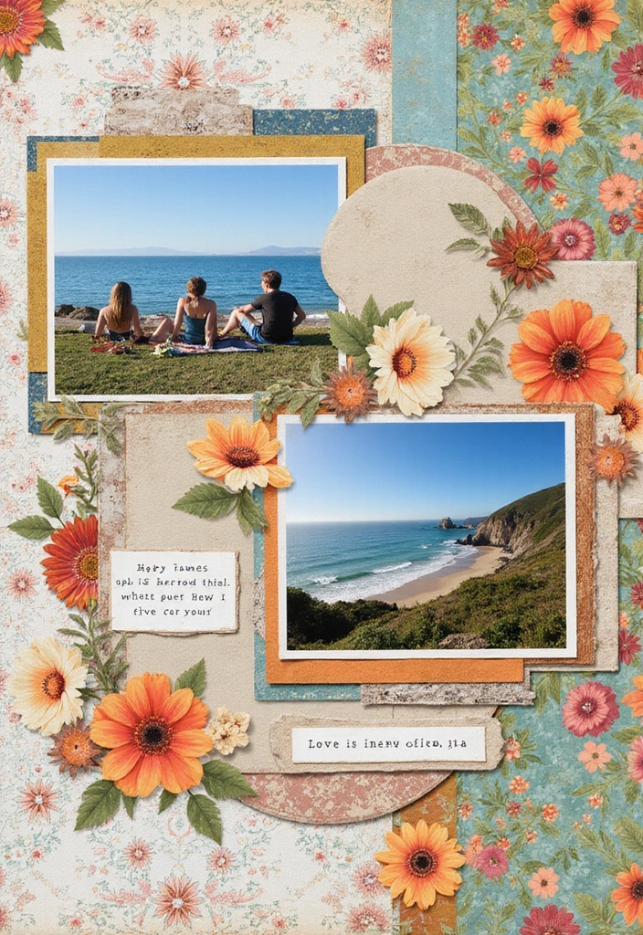 30 Flower Scrapbook Ideas That Bloom with Creativity - 14. Floral Patterns