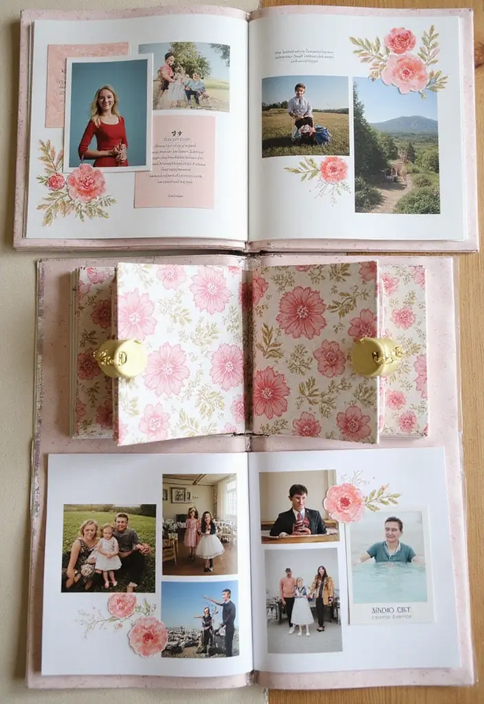 30 Flower Scrapbook Ideas That Bloom with Creativity - 19. Floral Mini Albums