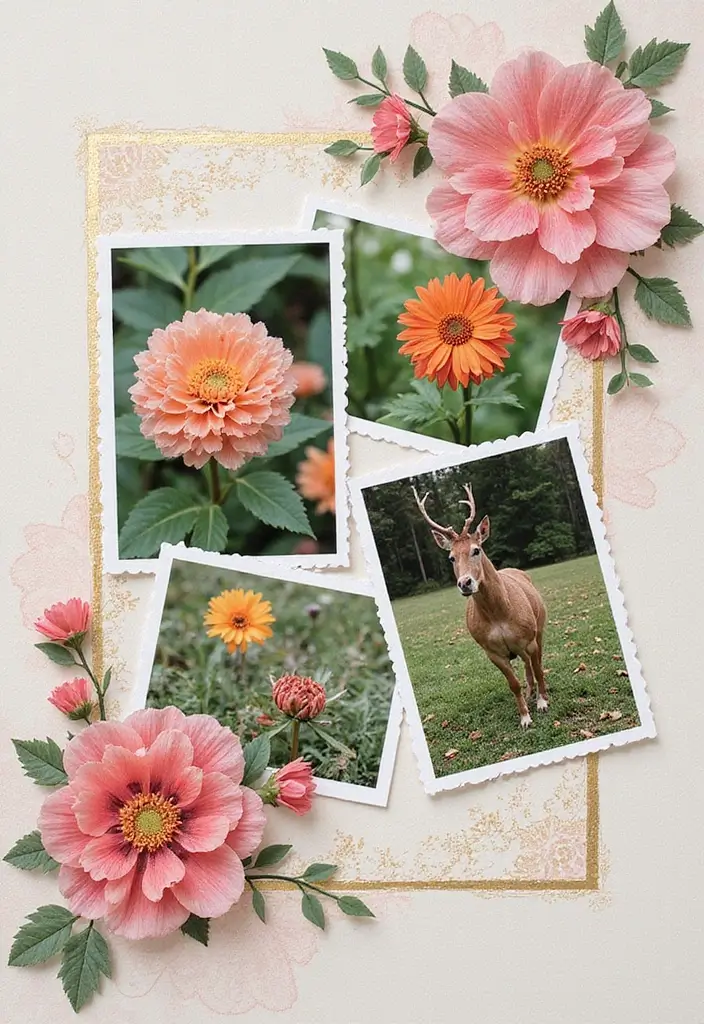 30 Flower Scrapbook Ideas That Bloom with Creativity - 23. Flower Motif Stamps