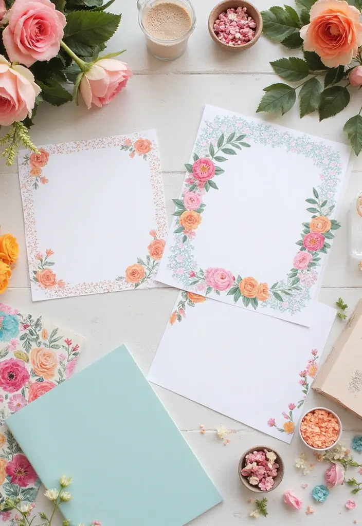 30 Flower Scrapbook Ideas That Bloom with Creativity - 24. Floral Scrapbook Templates
