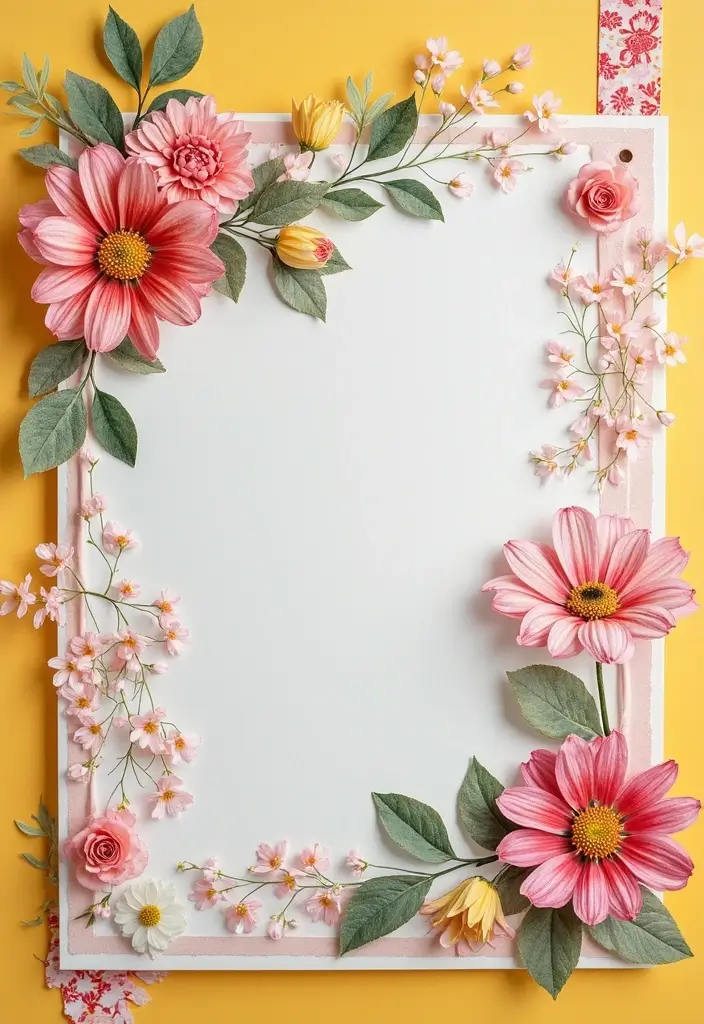 30 Flower Scrapbook Ideas That Bloom with Creativity - 28. Flower Washi Tape