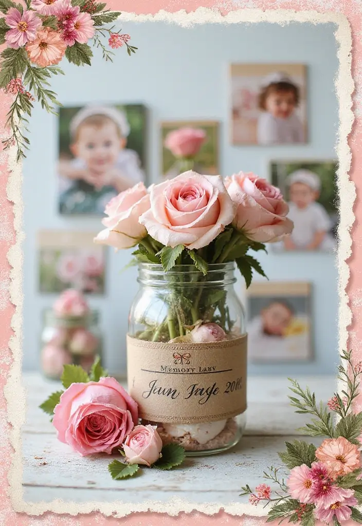30 Flower Scrapbook Ideas That Bloom with Creativity - 30. Flower Memory Jar