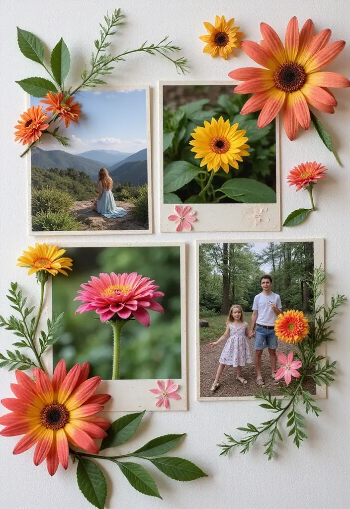 30 Flower Scrapbook Ideas That Bloom with Creativity - 9. Flower-Embedded Elements