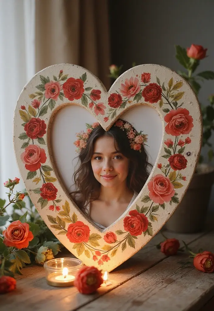 30 Heart Pottery Painting Ideas Perfect for Gifts - 10. Hand-painted Heart Picture Frames