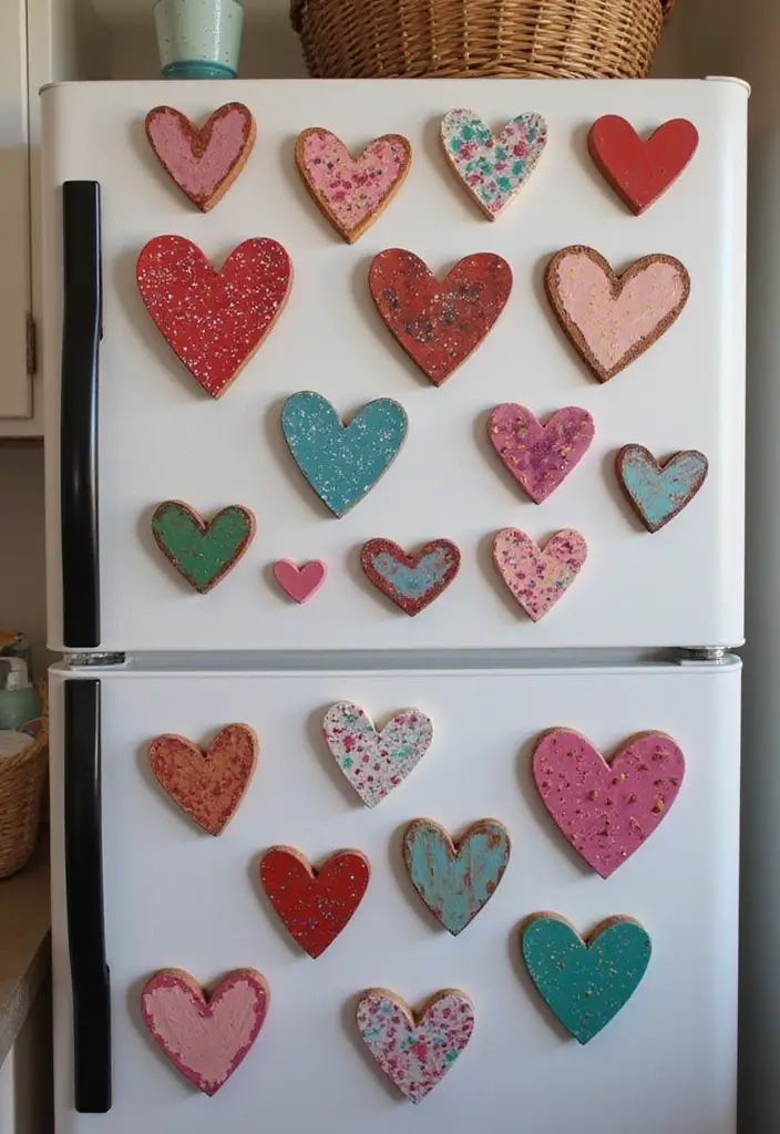 30 Heart Pottery Painting Ideas Perfect for Gifts - 11. Heart Magnets