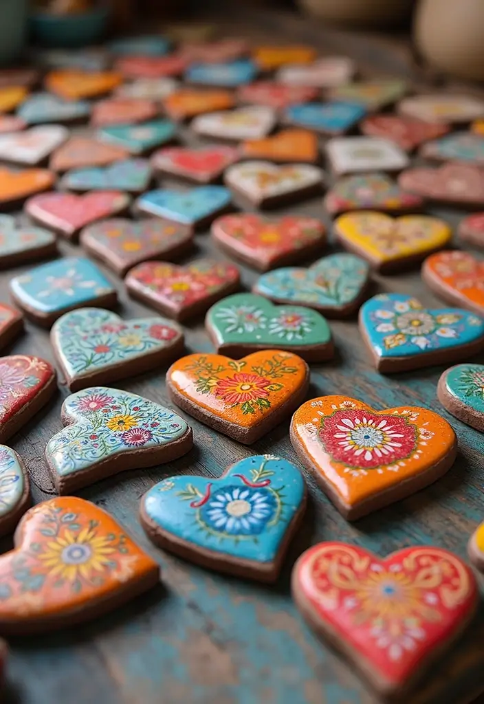 30 Heart Pottery Painting Ideas Perfect for Gifts - 14. Heart Pottery Tiles for Coasters