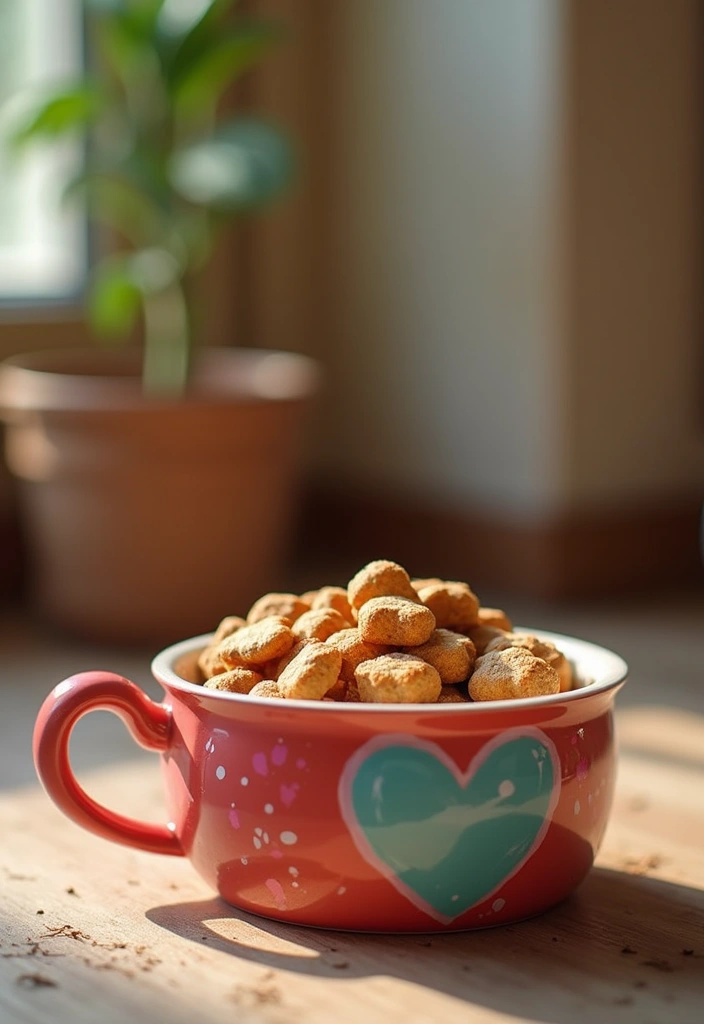 30 Heart Pottery Painting Ideas Perfect for Gifts - 18. Heart Pet Bowls