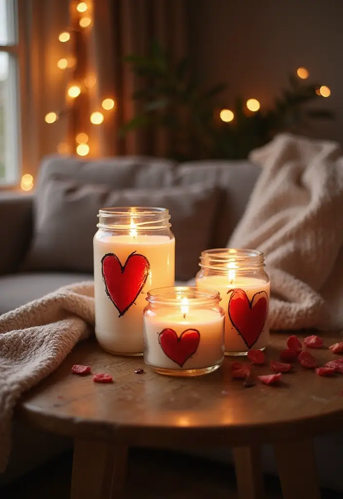30 Heart Pottery Painting Ideas Perfect for Gifts - 19. Heart Crafted Candles
