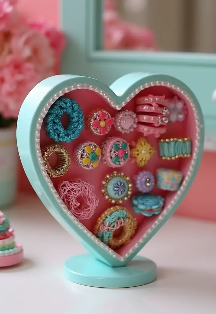 30 Heart Pottery Painting Ideas Perfect for Gifts - 22. Heart Shaped Hair Accessories Holders