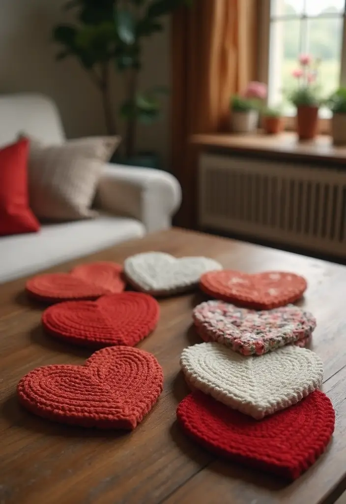 30 Heart Pottery Painting Ideas Perfect for Gifts - 4. Heart Coasters