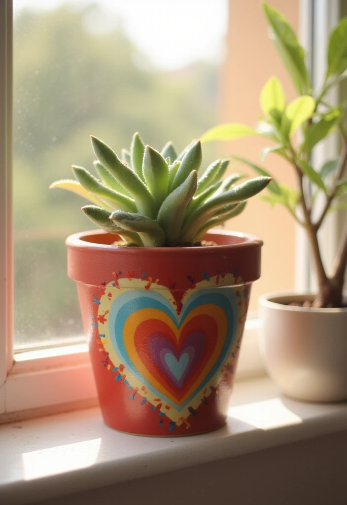 30 Heart Pottery Painting Ideas Perfect for Gifts - 5. Heart Plant Pots