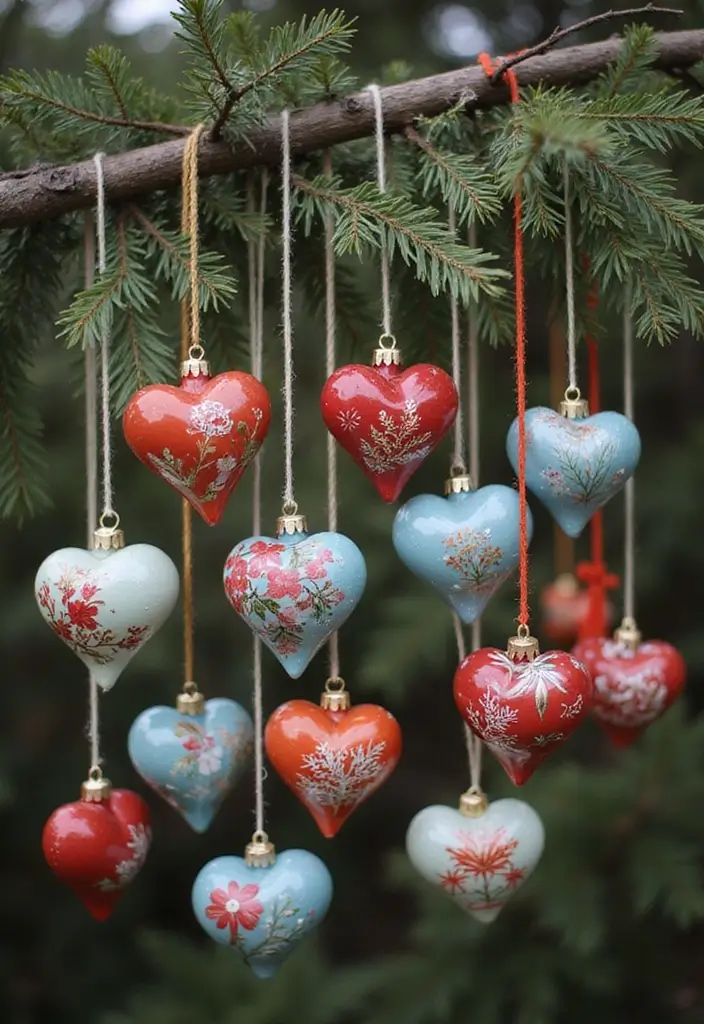 30 Heart Pottery Painting Ideas Perfect for Gifts - 7. Personalized Heart Ornaments