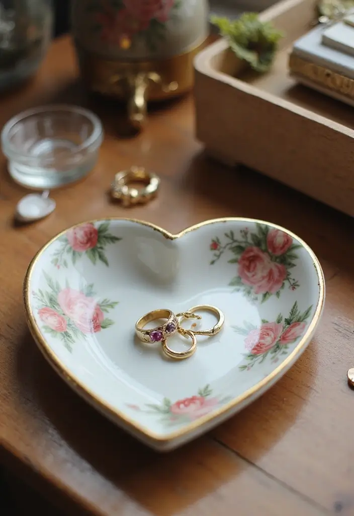 30 Heart Pottery Painting Ideas Perfect for Gifts - 8. Heart Jewelry Dishes