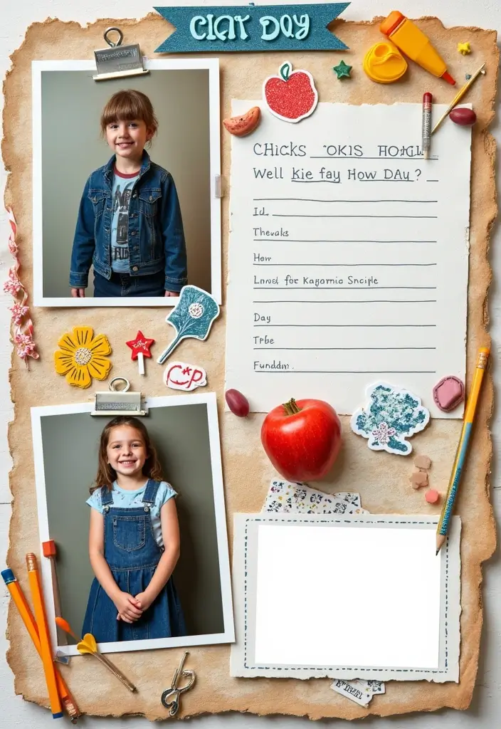 30 High School Freshman Scrapbook Ideas for Your First Year - 1. First Day of School Page