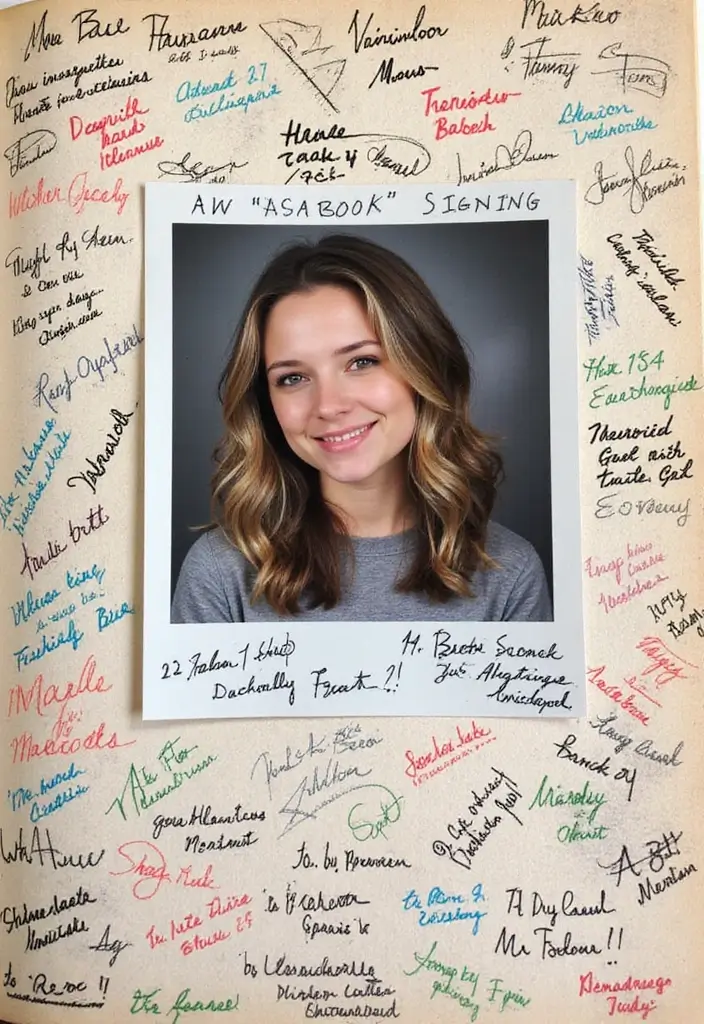 30 High School Freshman Scrapbook Ideas for Your First Year - 29. Yearbook Signing Memories