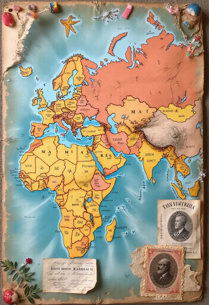 30 History Scrapbook Ideas for Students and Memory Keepers - 2. Historical Map Collage