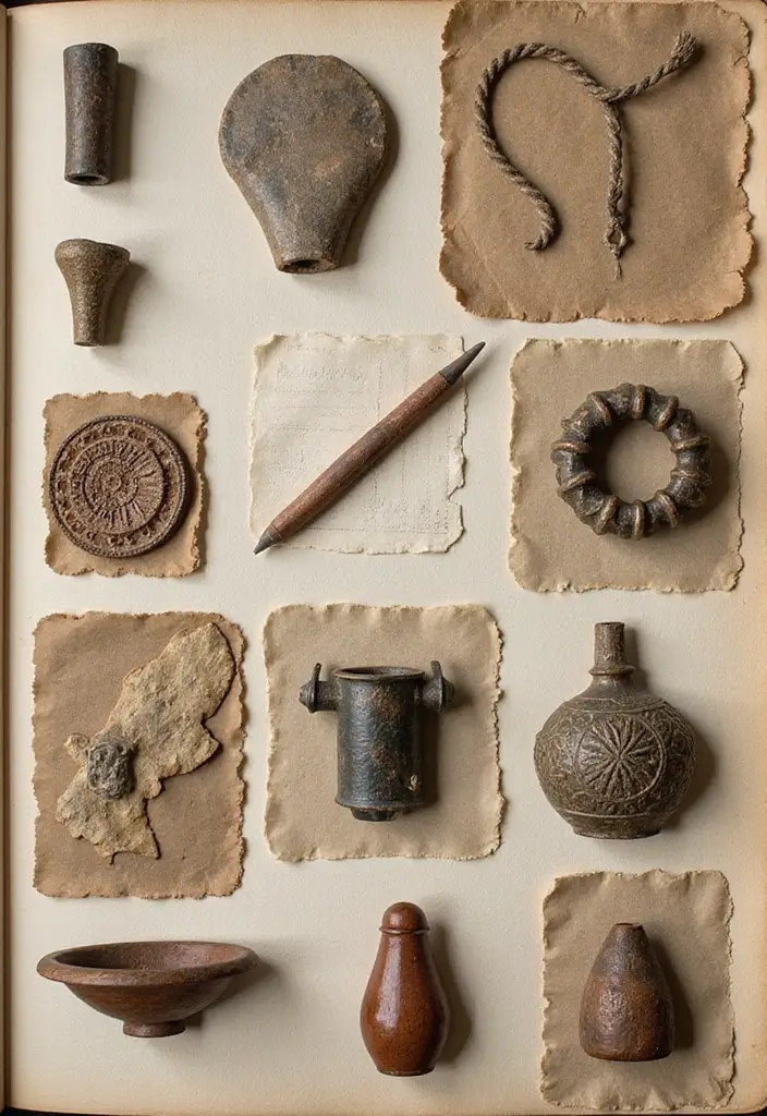 30 History Scrapbook Ideas for Students and Memory Keepers - 4. Themed Artifact Replicas