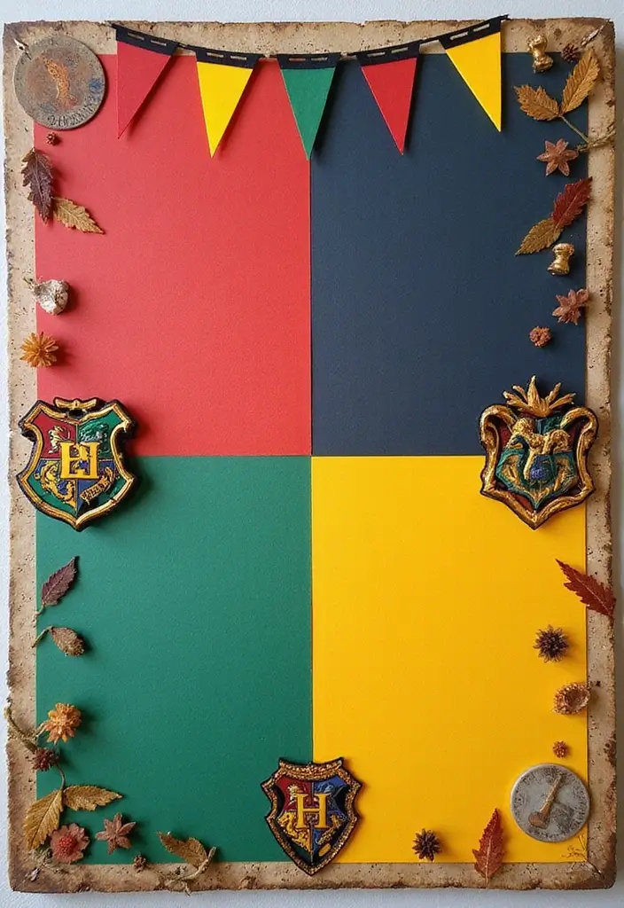30 Magical Harry Potter Scrapbook Ideas for Every Potterhead - 1. House Colors Scrapbook Layout