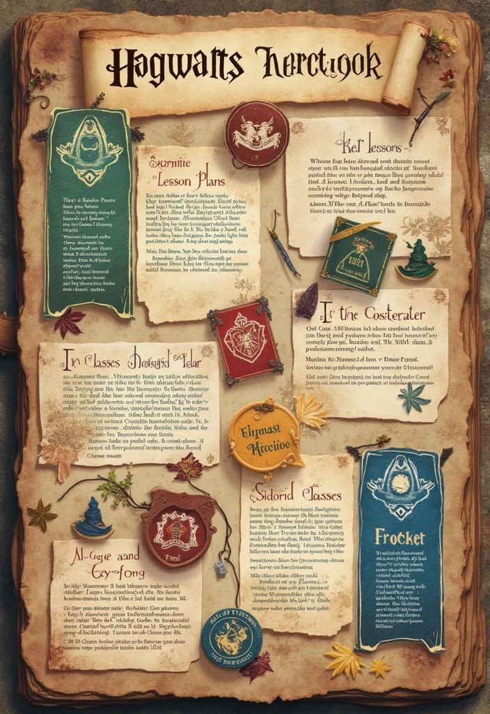 30 Magical Harry Potter Scrapbook Ideas for Every Potterhead - 14. Hogwarts Classes Overview