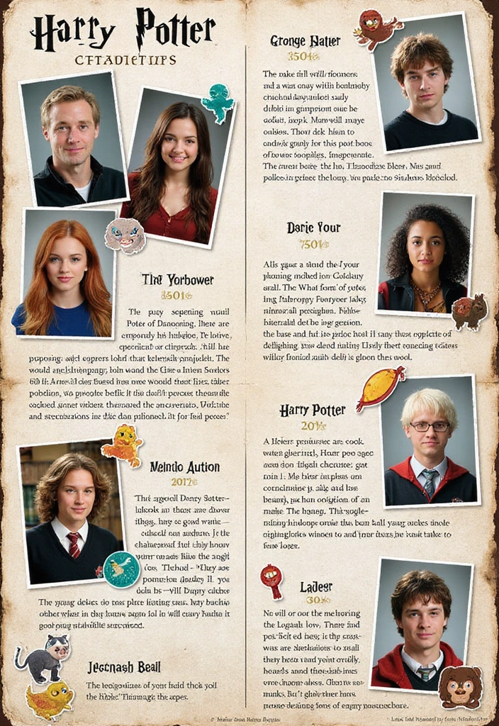 30 Magical Harry Potter Scrapbook Ideas for Every Potterhead - 19. Magical Character Profiles
