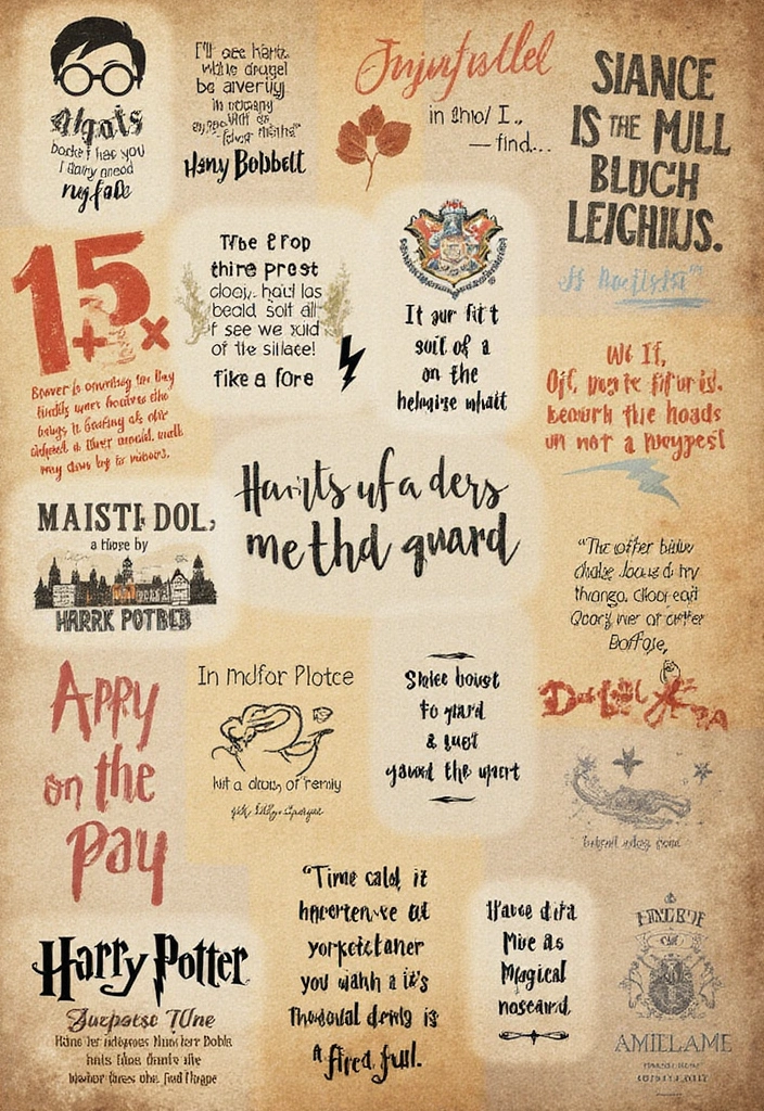 30 Magical Harry Potter Scrapbook Ideas for Every Potterhead - 2. Wizarding World Quotes