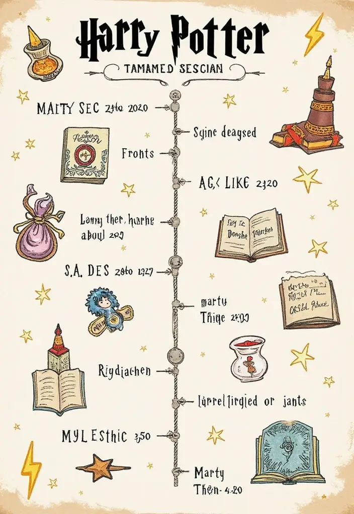 30 Magical Harry Potter Scrapbook Ideas for Every Potterhead - 9. Magical Moments Timeline