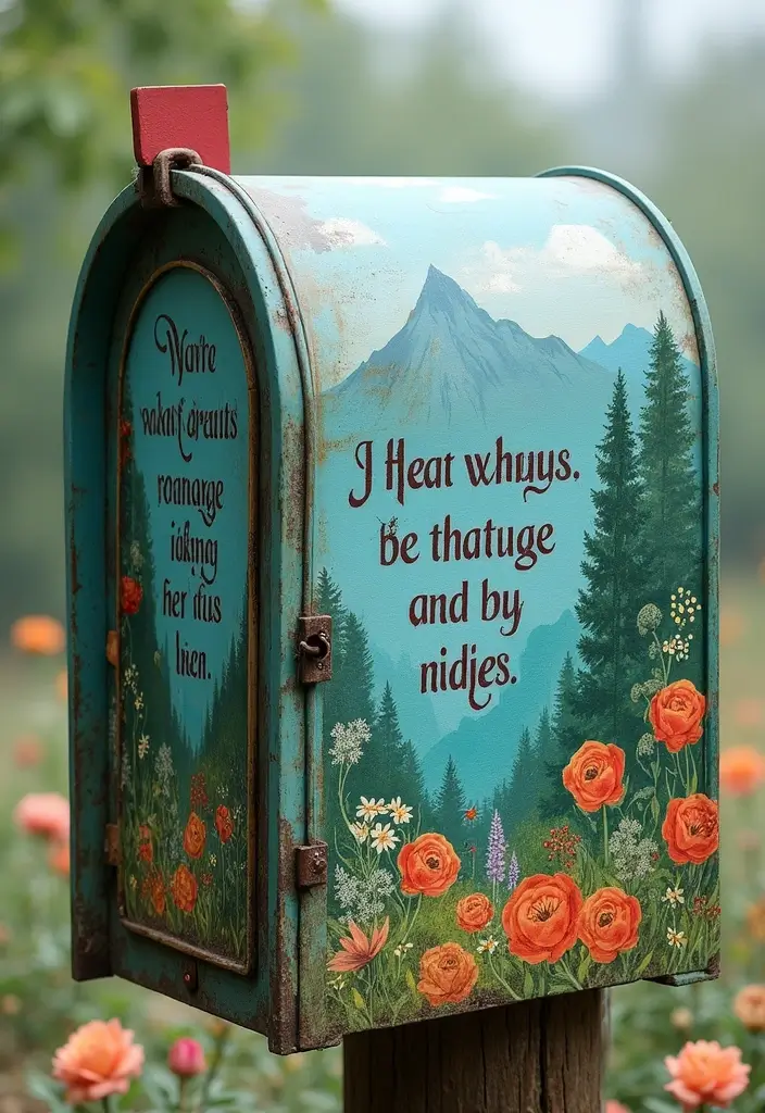 30 Mailbox Painting Ideas to Add Curb Appeal - 23. Inspirational Nature Quotes