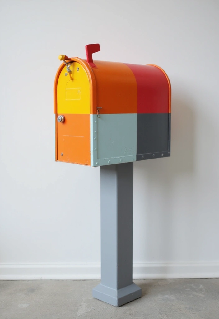 30 Mailbox Painting Ideas to Add Curb Appeal - 29. Color-Block Design