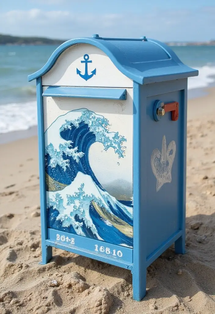 30 Mailbox Painting Ideas to Add Curb Appeal - 3. Nautical Inspiration