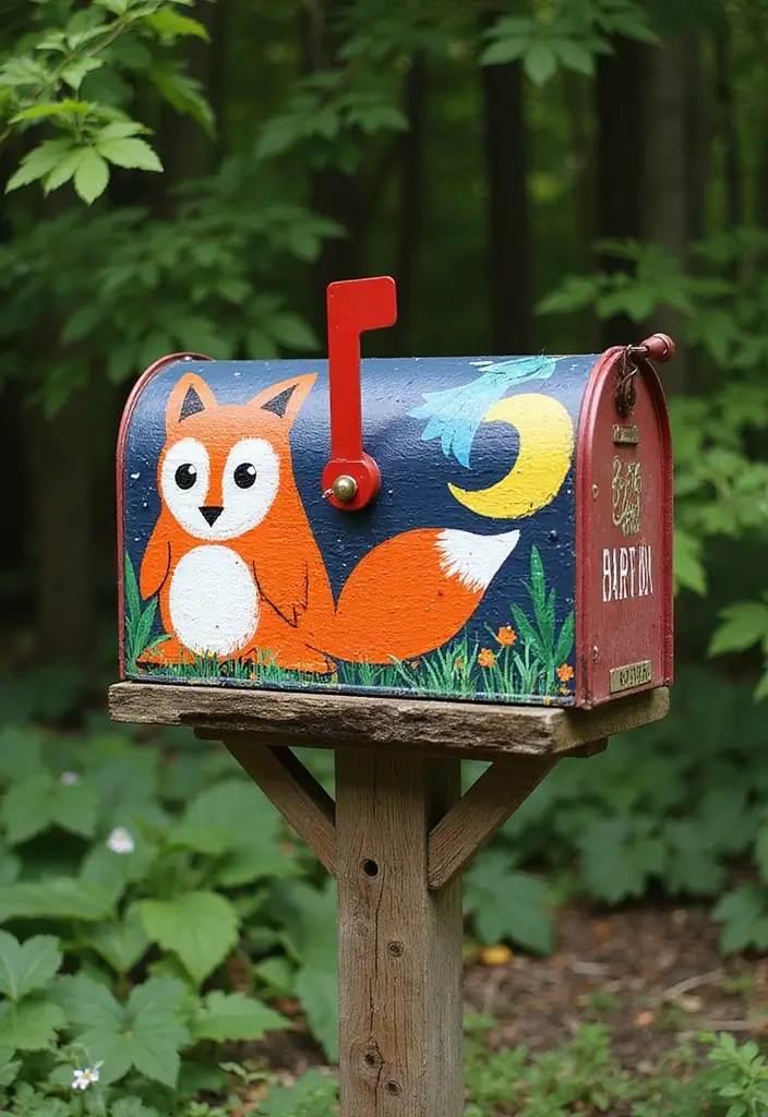 30 Mailbox Painting Ideas to Add Curb Appeal - 5. Whimsical Animal Designs