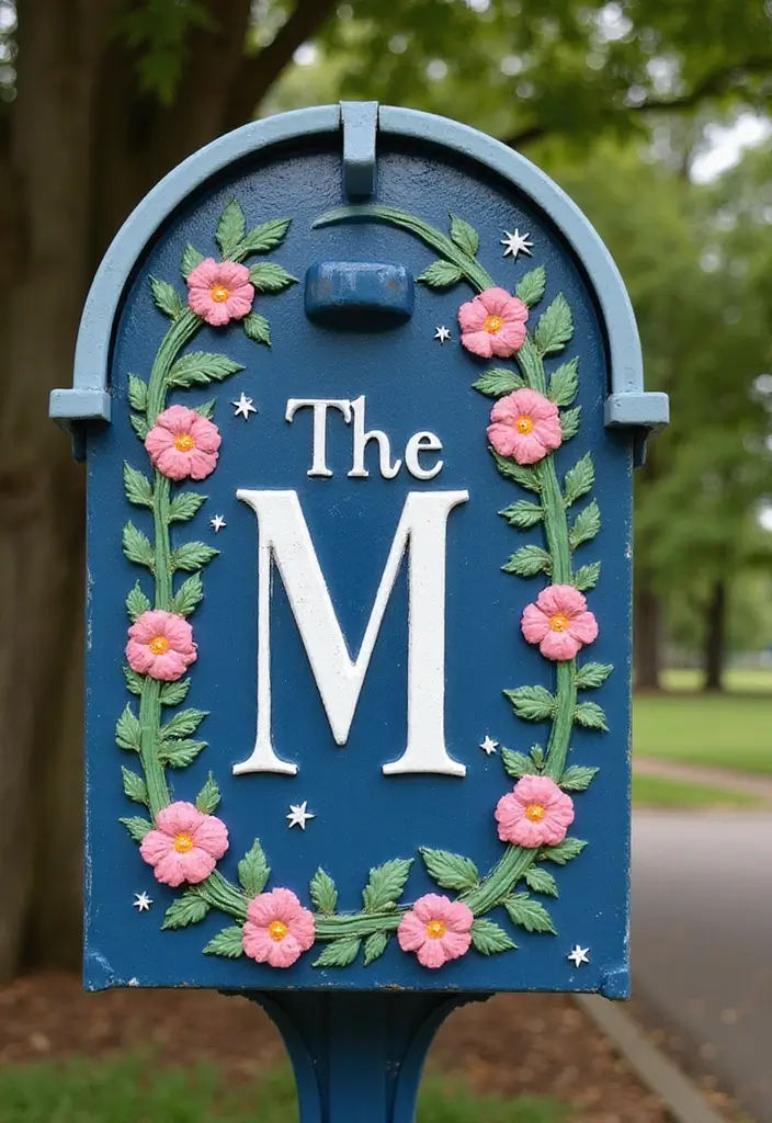 30 Mailbox Painting Ideas to Add Curb Appeal - 9. Personalized Initials or Names
