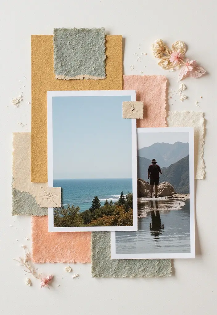 30 Minimalist Scrapbook Ideas for a Clean Modern Look - 13. Textured Elements