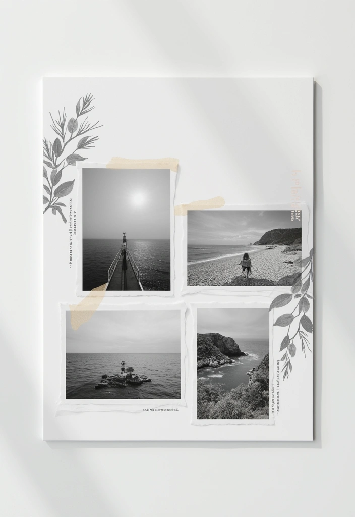 30 Minimalist Scrapbook Ideas for a Clean Modern Look - 2. Monochrome Photo Pages