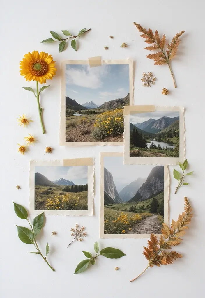 30 Minimalist Scrapbook Ideas for a Clean Modern Look - 4. Natural Elements