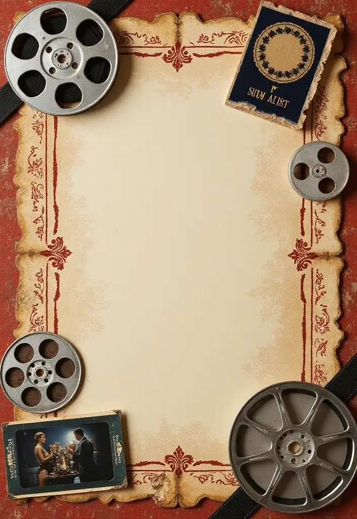 30 Movie Scrapbook Ideas for Film Fans and Pop Culture Lovers - 1. Vintage Film Reel Page