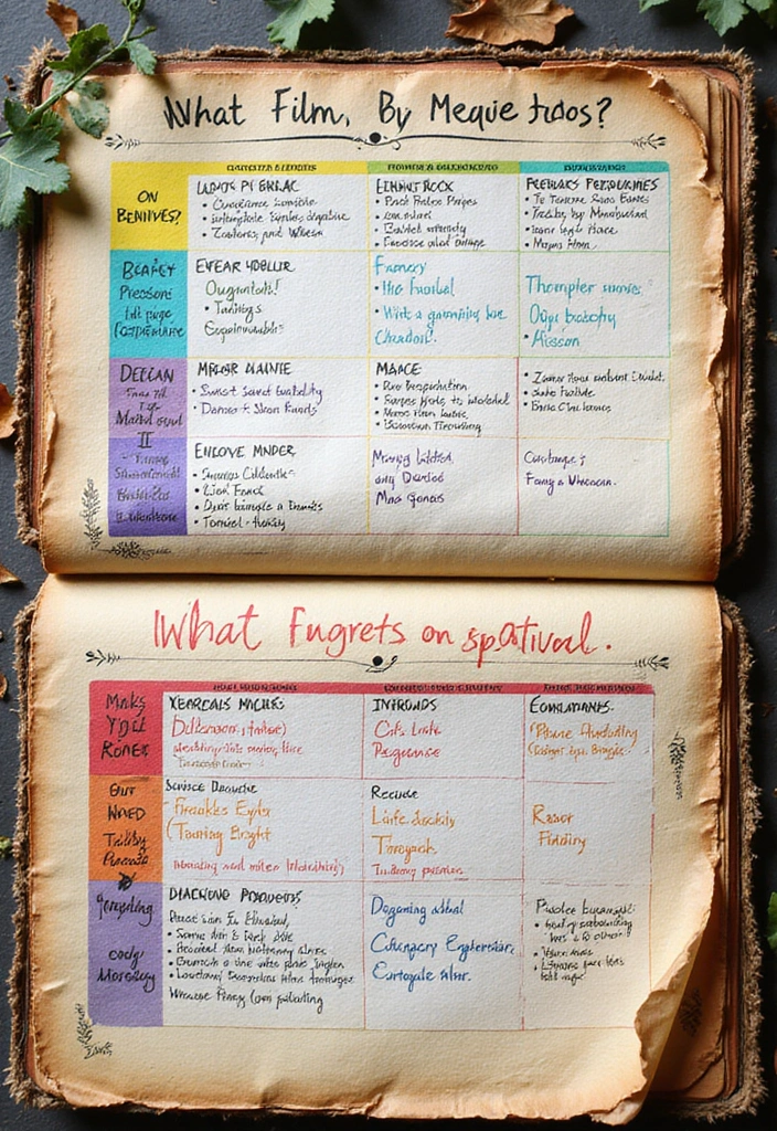 30 Movie Scrapbook Ideas for Film Fans and Pop Culture Lovers - 28. Film Preferences Chart
