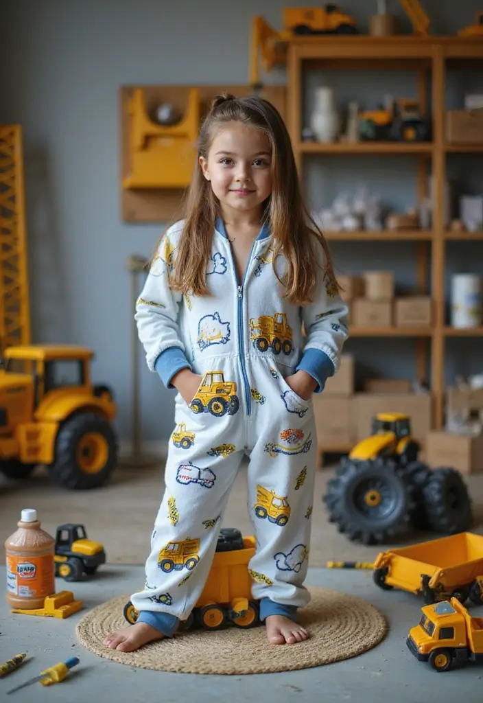 30 Onesie Painting Ideas for Eco-friendly Baby Showers and Gifts - 17. Creative Construction