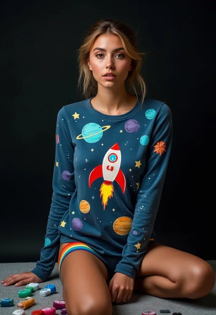 30 Onesie Painting Ideas for Eco-friendly Baby Showers and Gifts - 6. Space Exploration