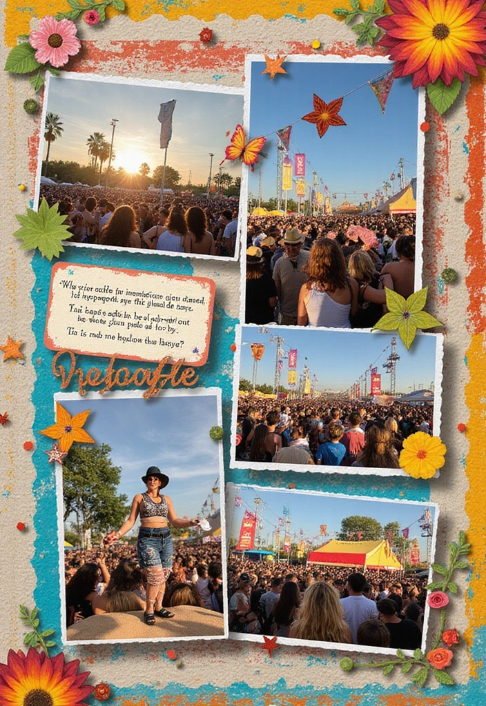 30 Photo Scrapbook Ideas to Showcase Your Favorite Shots 64 30 Photo Scrapbook Ideas to Showcase Your Favorite Shots - 14. Festival Memories