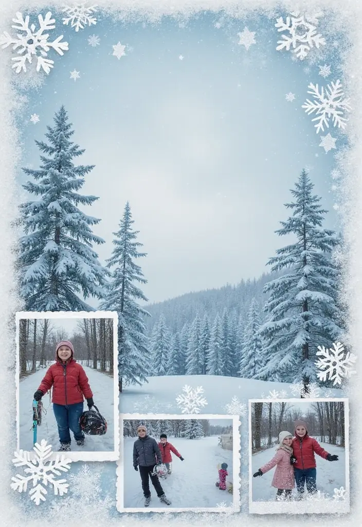 30 Photo Scrapbook Ideas to Showcase Your Favorite Shots 123 30 Photo Scrapbook Ideas to Showcase Your Favorite Shots - 25. Winter Wonderland